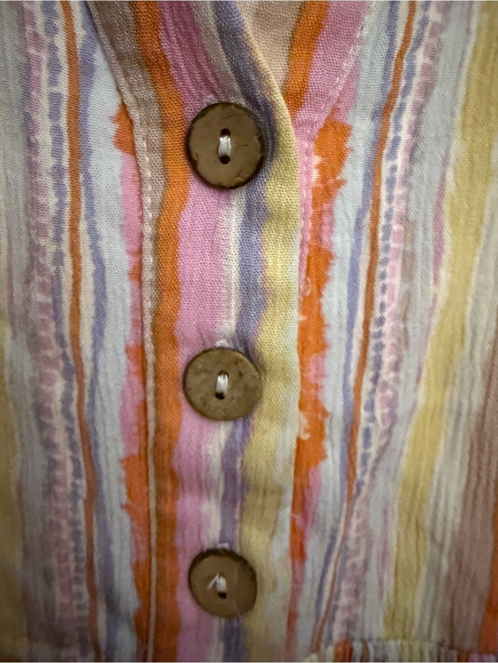 Karlie Pastel Stripe Tiered Shift Dress Boho Resort Midi Dress Size Small - Picture 6 of 7